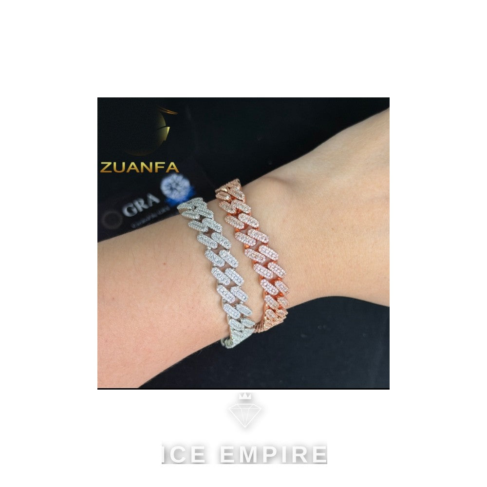 Iced Out 925 Silver Moissanite Cuban Chain