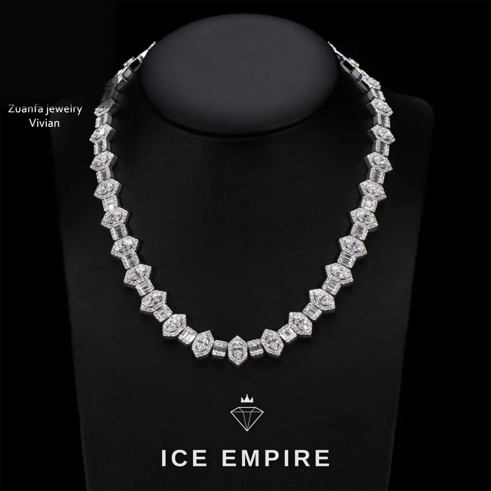 Iced Out Rose Gold Plated Moissanite Cuban Chain
