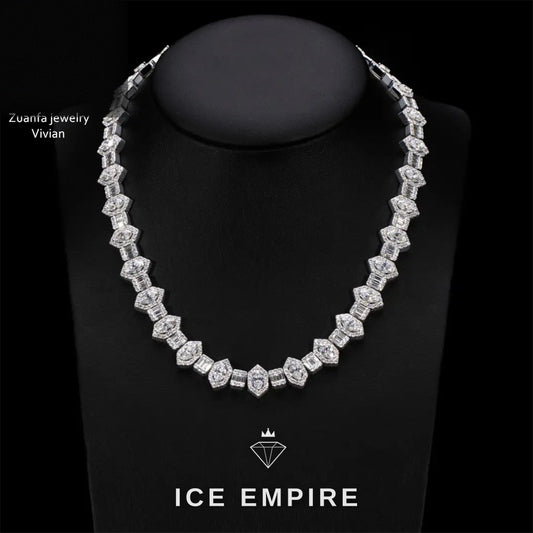 Iced Out Rose Gold Plated Moissanite Cuban Chain