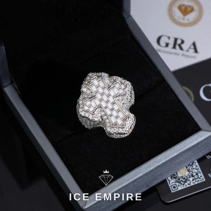Iced Out Baguette Gold Plated Moissanite Ring