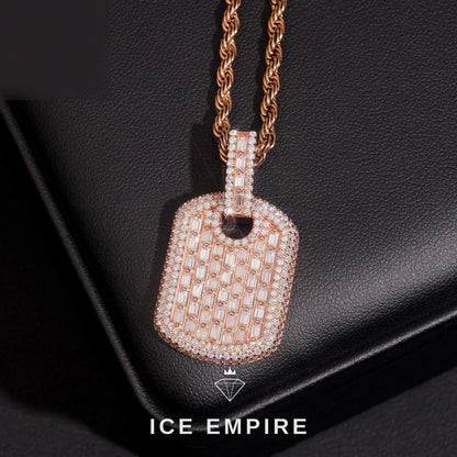 Iced Out Baguette 925 Silver Moissanite Pendant