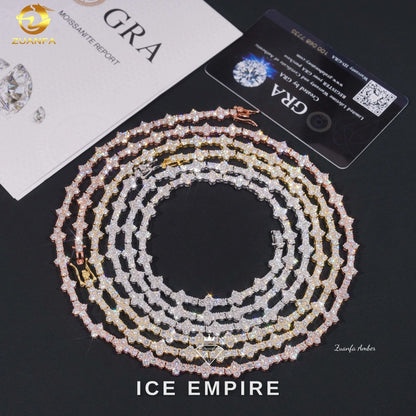 Iced Out Cross 14K Gold Moissanite Cuban Chain
