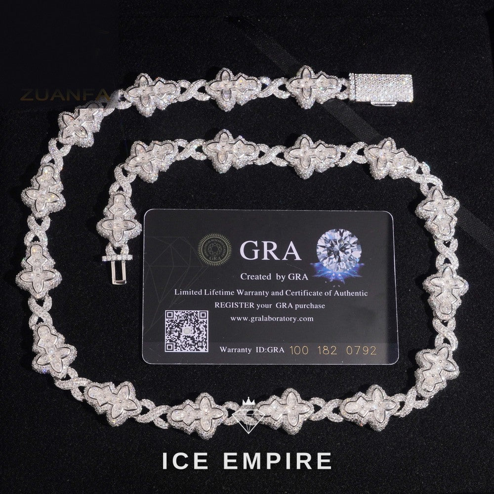 Iced Out Rose Gold Plated Moissanite Cuban Chain
