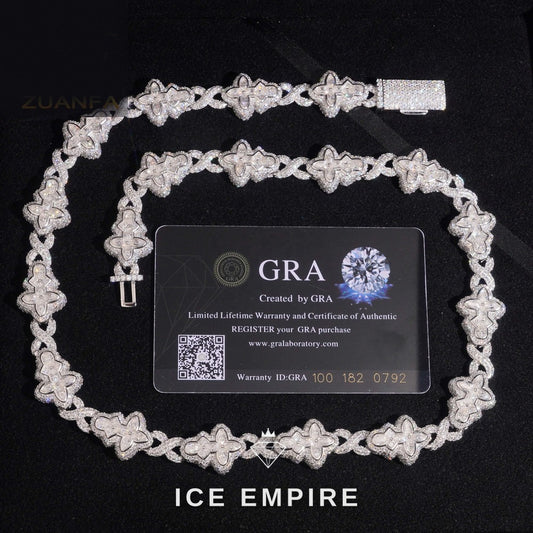 Iced Out Rose Gold Plated Moissanite Cuban Chain