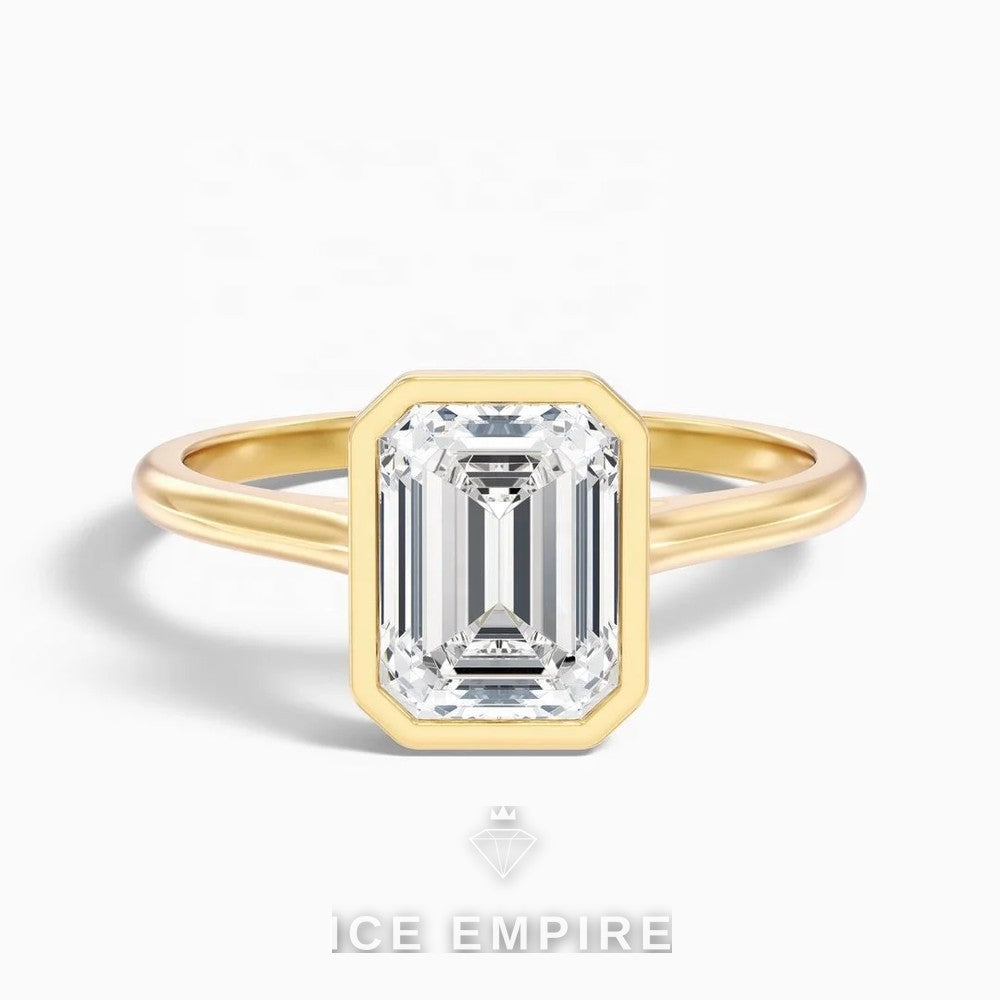 Iced Out 10K Gold Lab Grown Diamond Engagement Ring