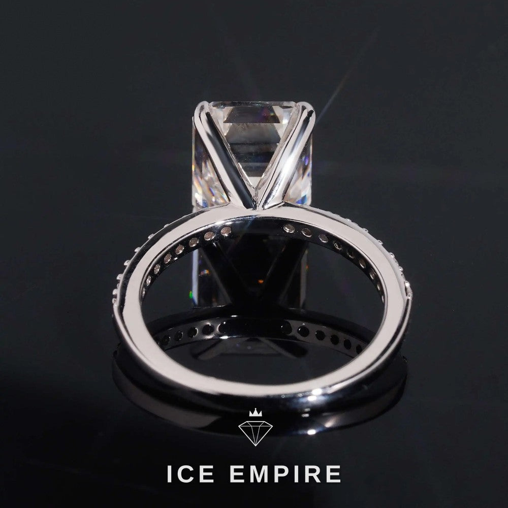 Iced Out 18K Gold Moissanite Wedding Band