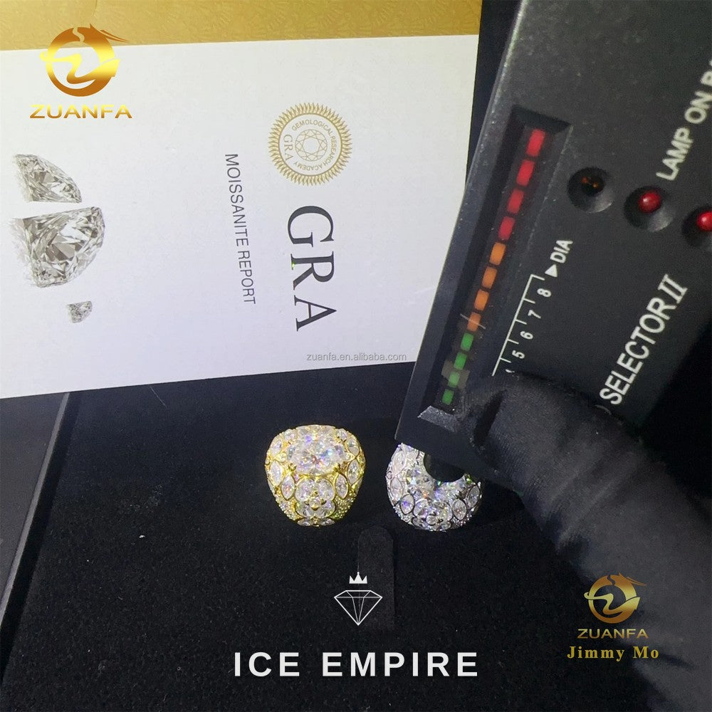 Iced Out 925 Silver Moissanite Ring