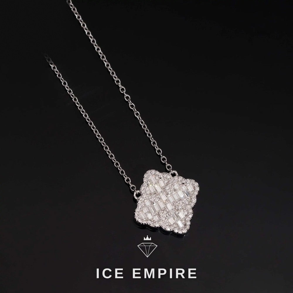 Iced Out Baguette 925 Silver Lab Grown Diamond Pendant