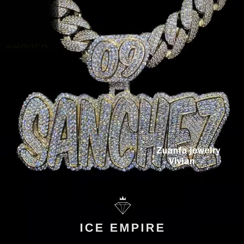 Iced Out Rose Gold Plated Moissanite Pendant
