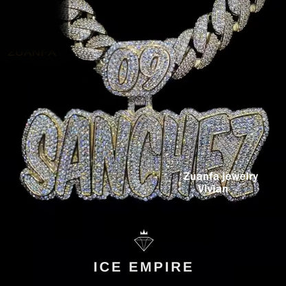Iced Out Rose Gold Plated Moissanite Pendant