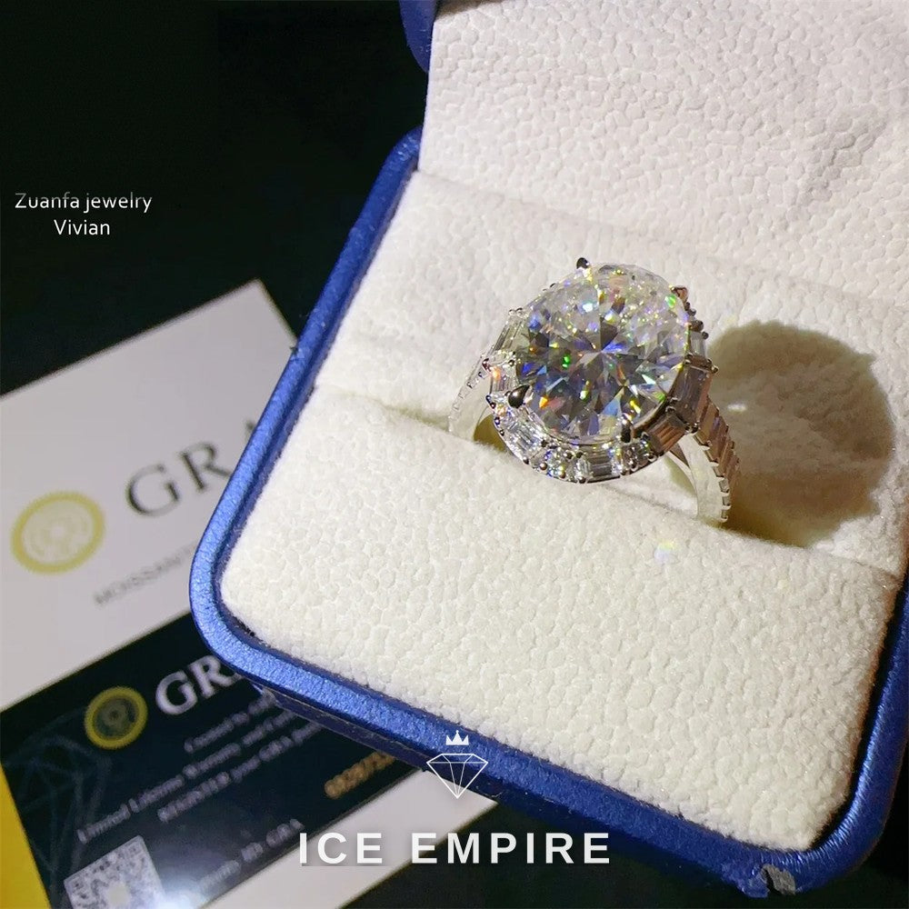Iced Out 925 Silver Moissanite Ring
