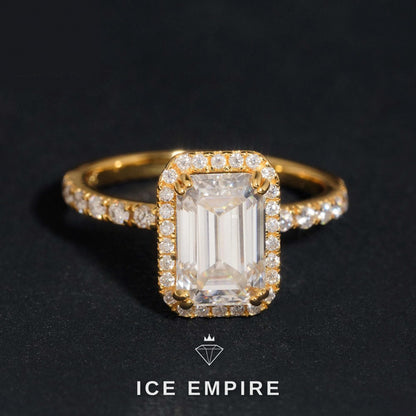 Iced Out Gold Plated Moissanite Wedding Band