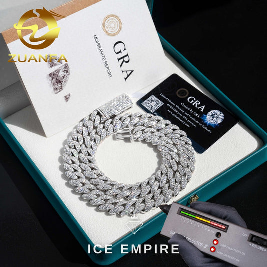 Iced Out Rose Gold Plated Moissanite Cuban Chain