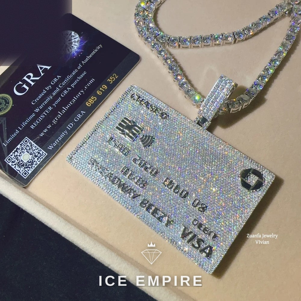 Iced Out 925 Silver Moissanite Pendant