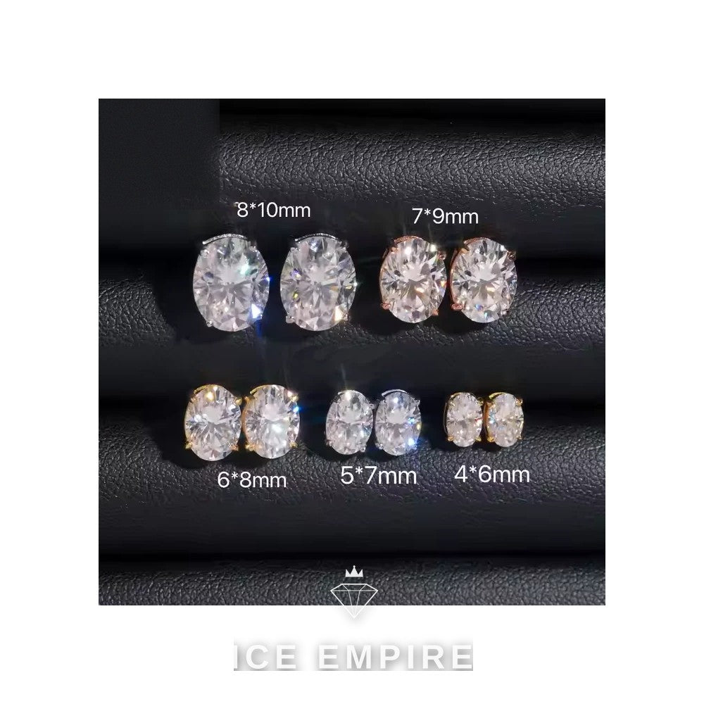 Iced Out Rose Gold Plated Moissanite Stud Earrings