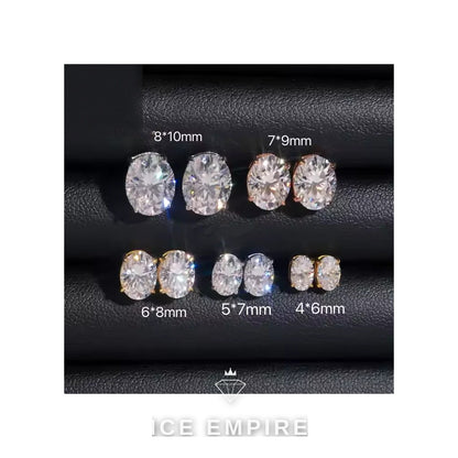 Iced Out Rose Gold Plated Moissanite Stud Earrings