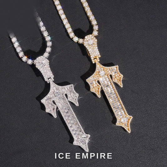 Iced Out Cross 925 Silver Moissanite Pendant