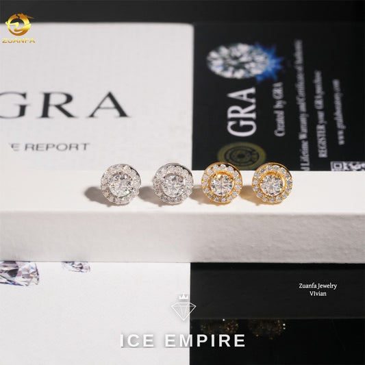 Iced Out 925 Silver Moissanite Earrings