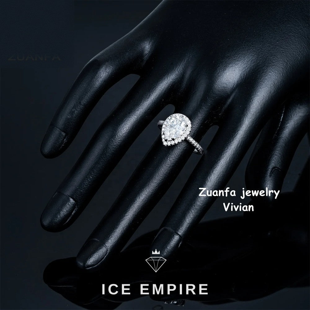 Iced Out 925 Silver Moissanite Ring