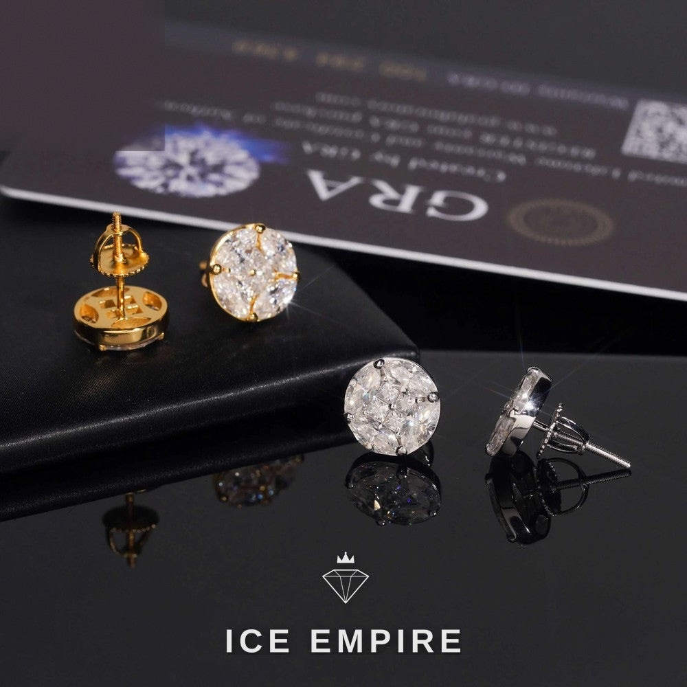 Iced Out Rose Gold Plated Moissanite Earrings
