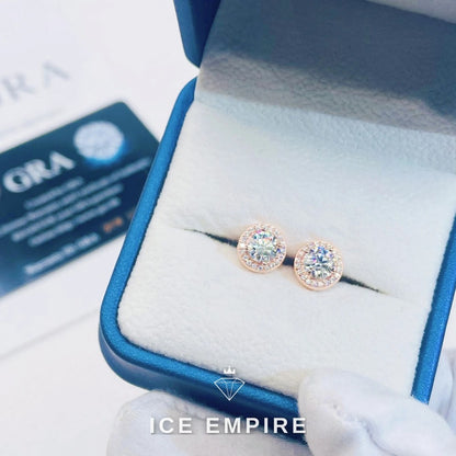 Iced Out 925 Silver Moissanite Stud Earrings