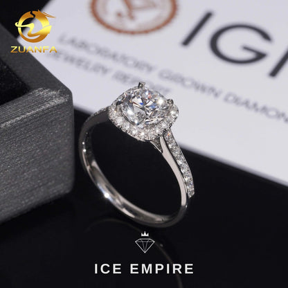 Iced Out 925 Silver Lab Grown Diamond Wedding Band