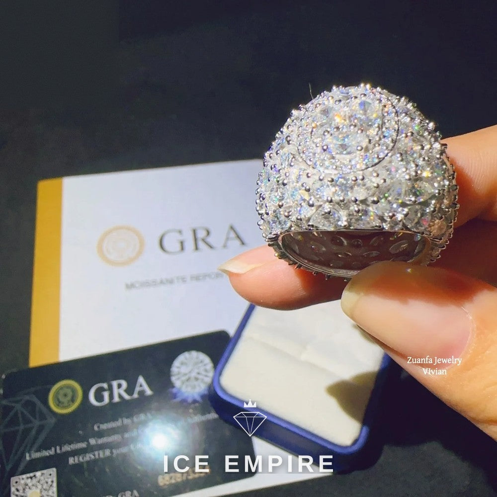Iced Out Rose Gold Plated Moissanite Ring