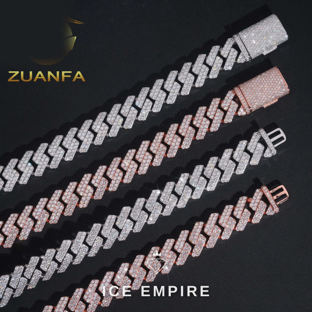 Iced Out Rose Gold Plated Moissanite Cuban Chain