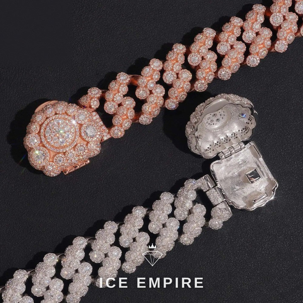 Iced Out 925 Silver Moissanite Cuban Chain