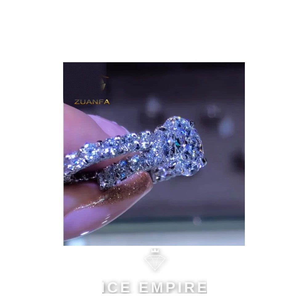 Iced Out Rose Gold Plated Moissanite Wedding Band