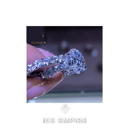Iced Out Rose Gold Plated Moissanite Wedding Band