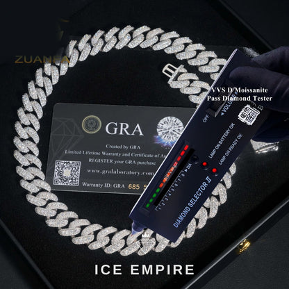 Iced Out Rose Gold Plated Moissanite Cuban Chain