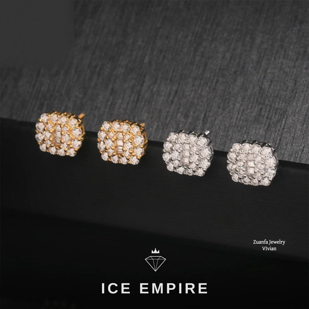 Iced Out 925 Silver Moissanite Earrings