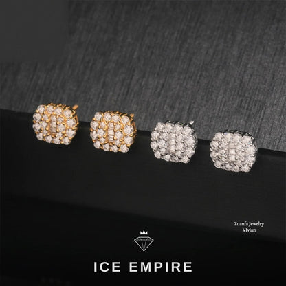 Iced Out 925 Silver Moissanite Earrings
