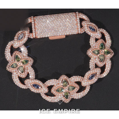 Iced Out 925 Silver Moissanite Cuban Chain