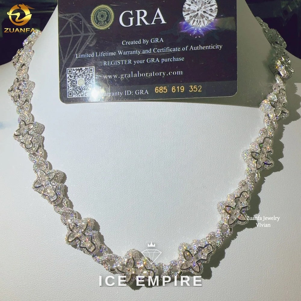 Iced Out Rose Gold Plated Moissanite Cuban Chain