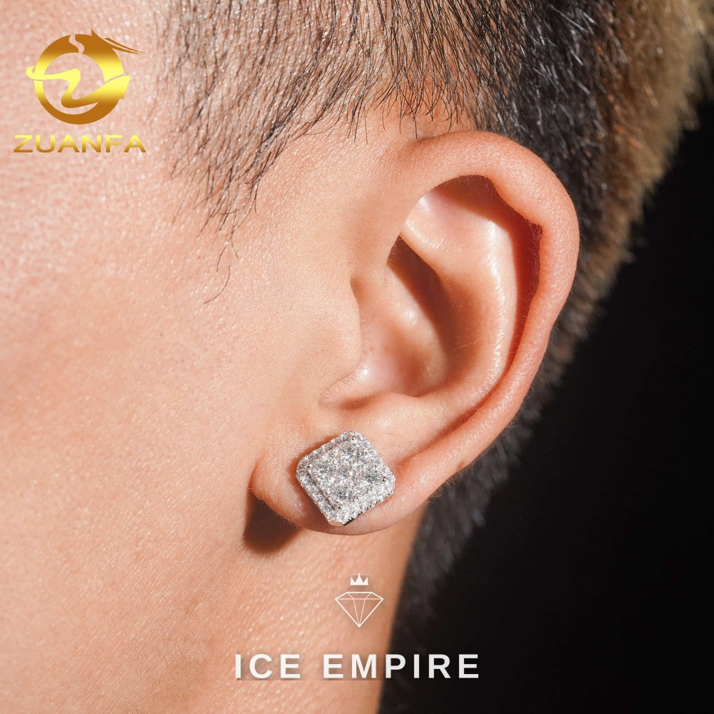 Iced Out Gold Plated Moissanite Earrings
