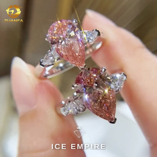 Iced Out 10K Gold Lab Grown Diamond Ring