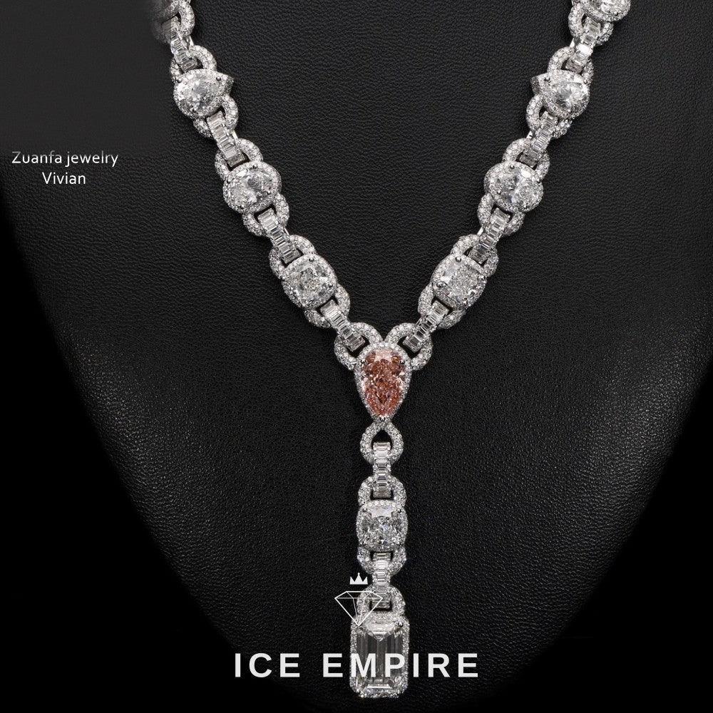 Iced Out Rose Gold Moissanite Cuban Chain