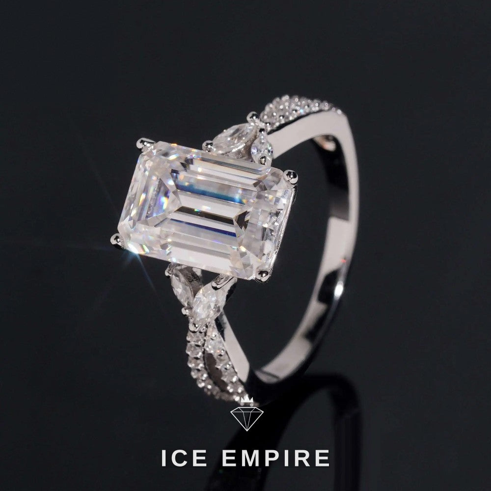 Iced Out Rose Gold Plated Moissanite Wedding Band