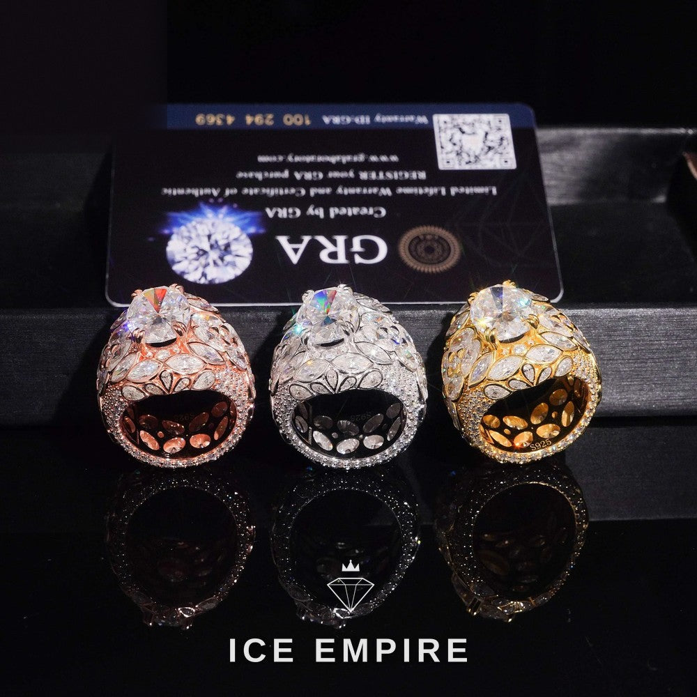 Iced Out 925 Silver Moissanite Ring