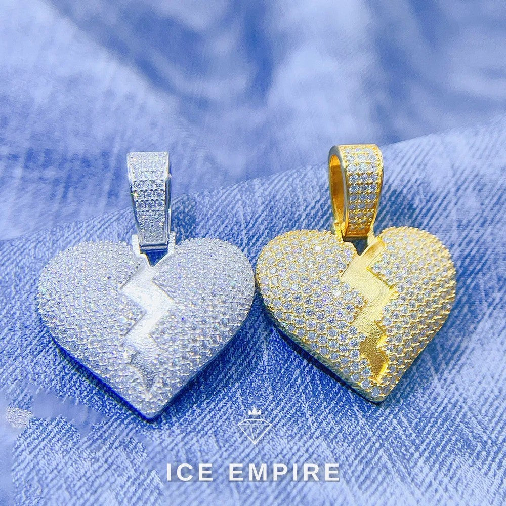 Iced Out Heart Rose Gold Plated Pendant