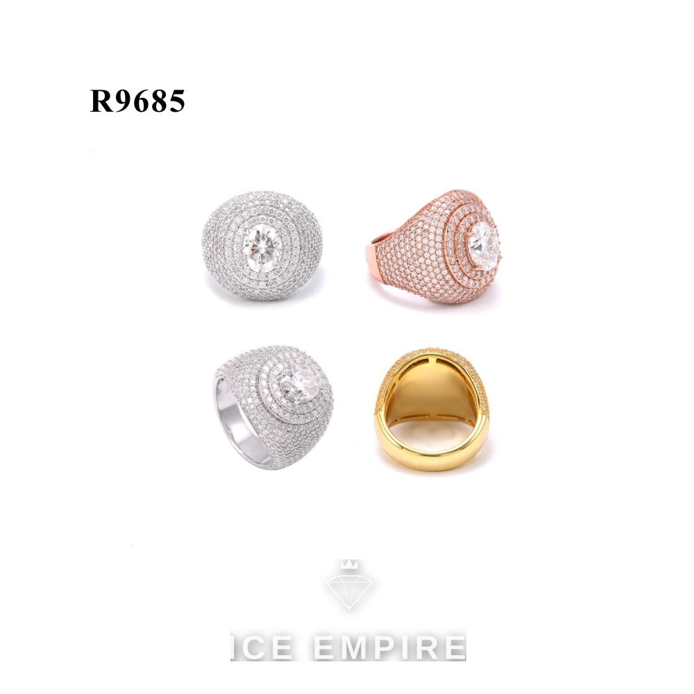 Iced Out Baguette 925 Silver Moissanite Ring