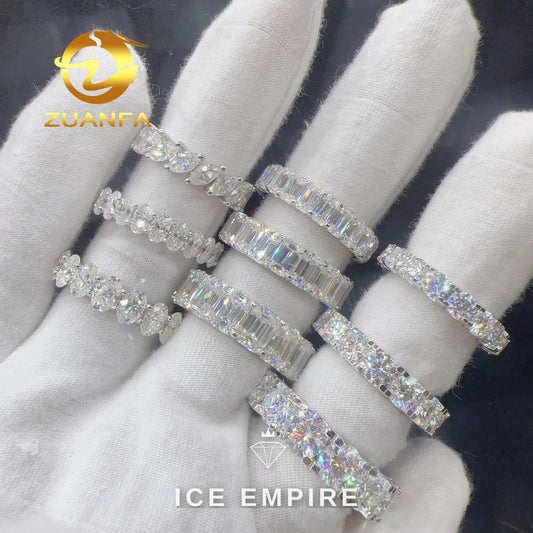 Iced Out Gold Plated Moissanite Wedding Band