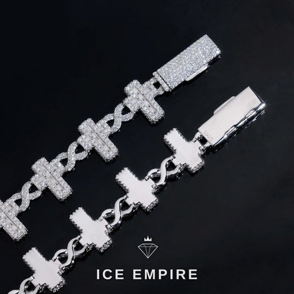Iced Out Baguette Gold Plated Moissanite Cuban Chain