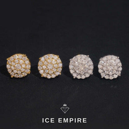 Iced Out Rose Gold Plated Moissanite Stud Earrings