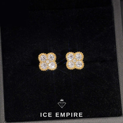 Iced Out 925 Silver Moissanite Stud Earrings