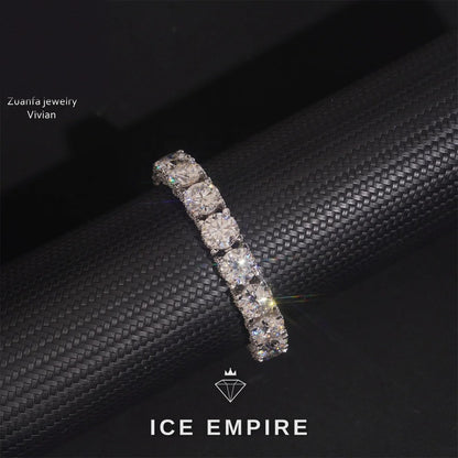 Iced Out 925 Silver Moissanite Tennis Chain
