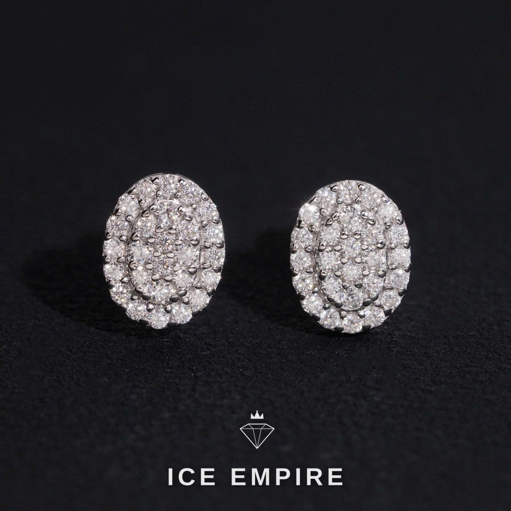 Iced Out Gold Plated Moissanite Stud Earrings
