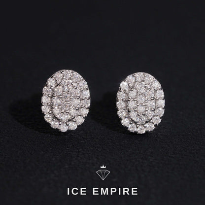Iced Out Gold Plated Moissanite Stud Earrings